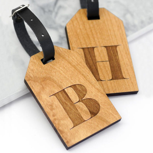 Luggage tag with initial