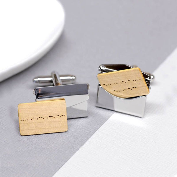 morse code cufflinks with secret message