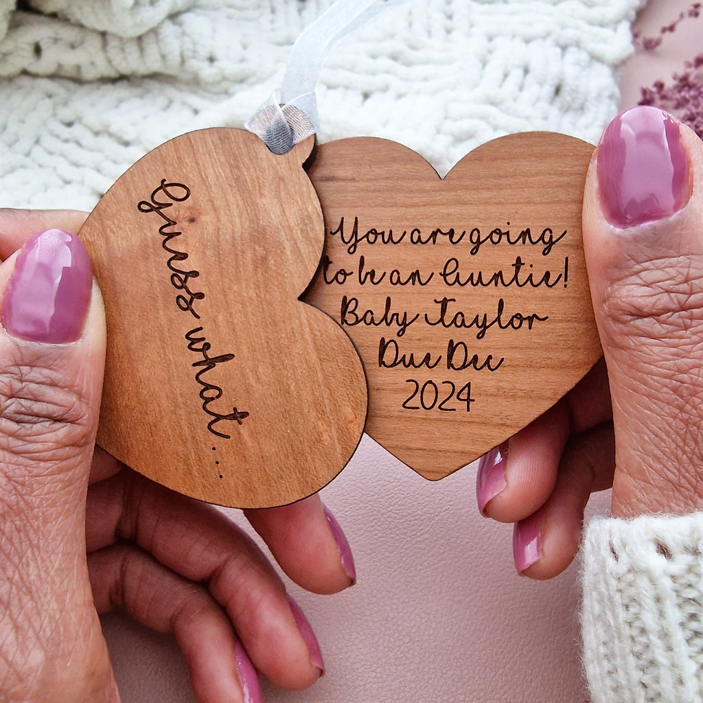 Wooden Pregnancy Reveal Keepsake