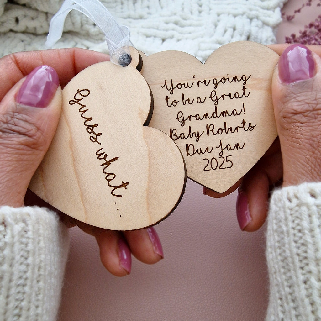 Modern Pregnancy reveal keepsake for grandparents