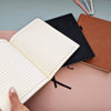 open  notebook with lined paper