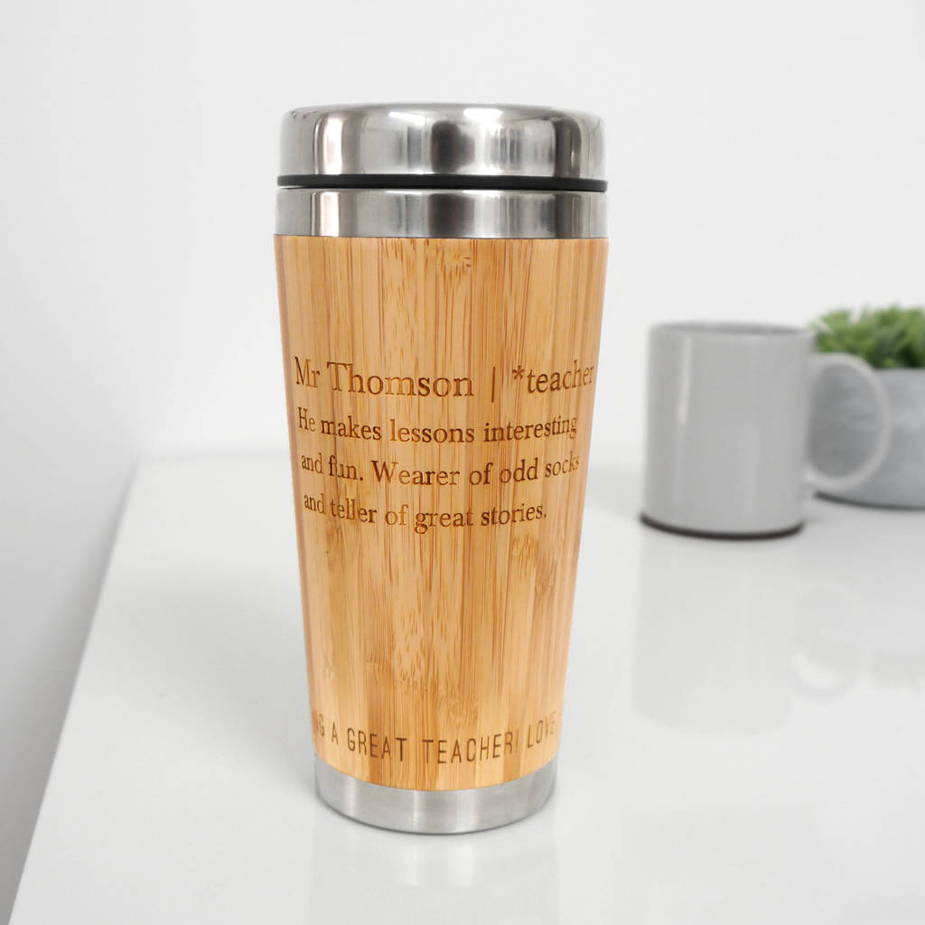 Personalised teacher definition mug on a white tanle
