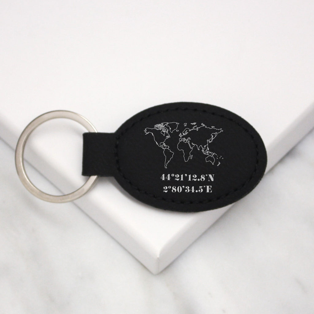 Coordinates keychain leather new arrivals