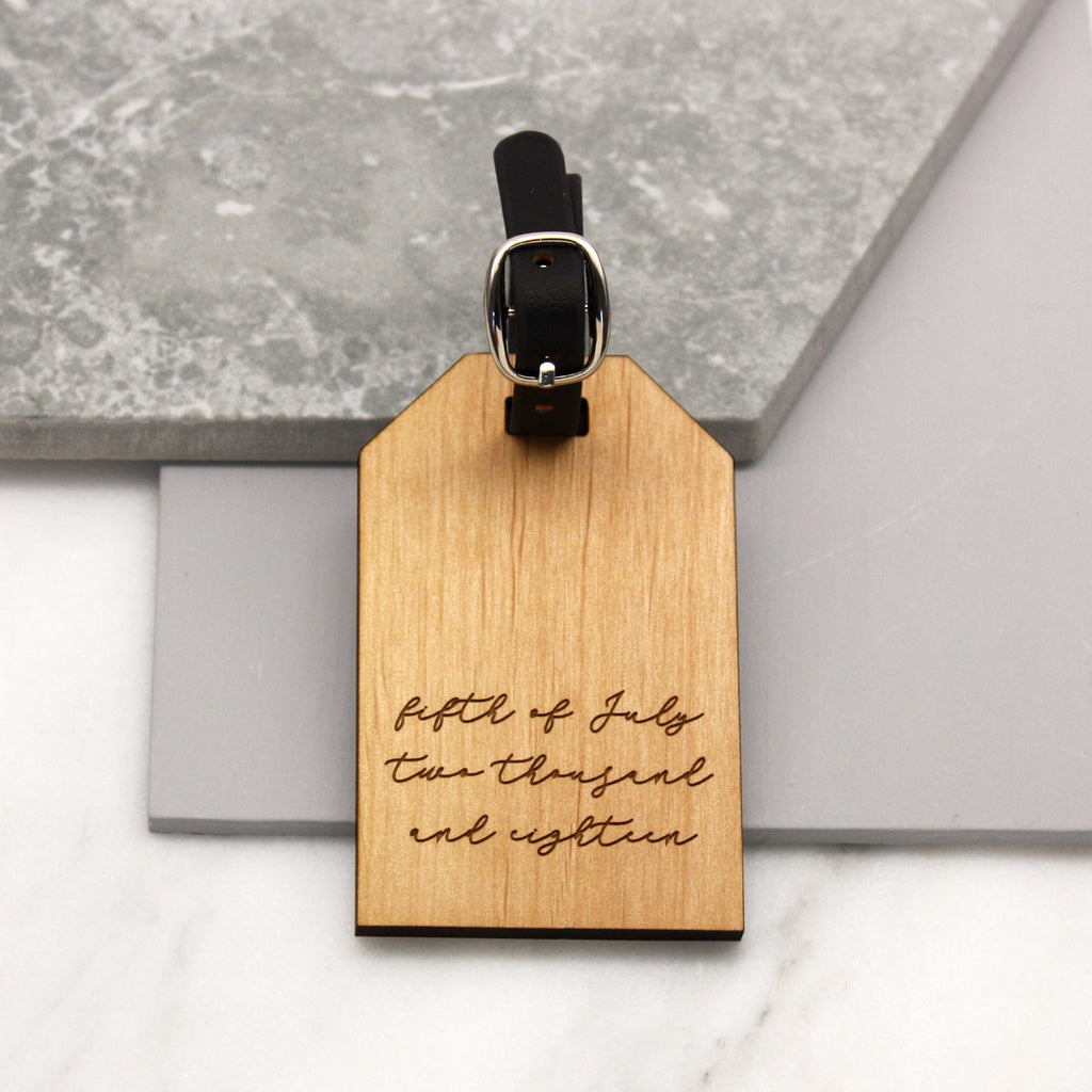 Personalised Written Date Luggage Tag