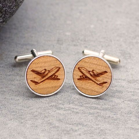 aeroplane print design cufflinks