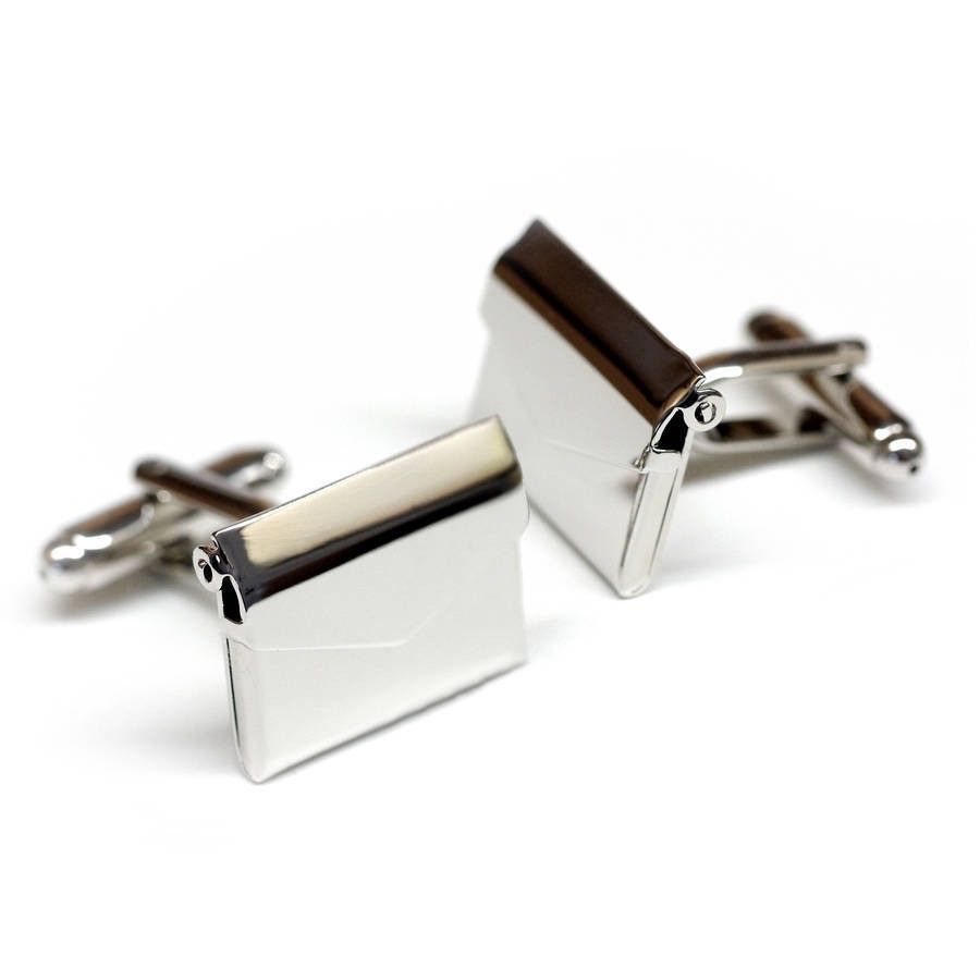 silver envelope cufflinks