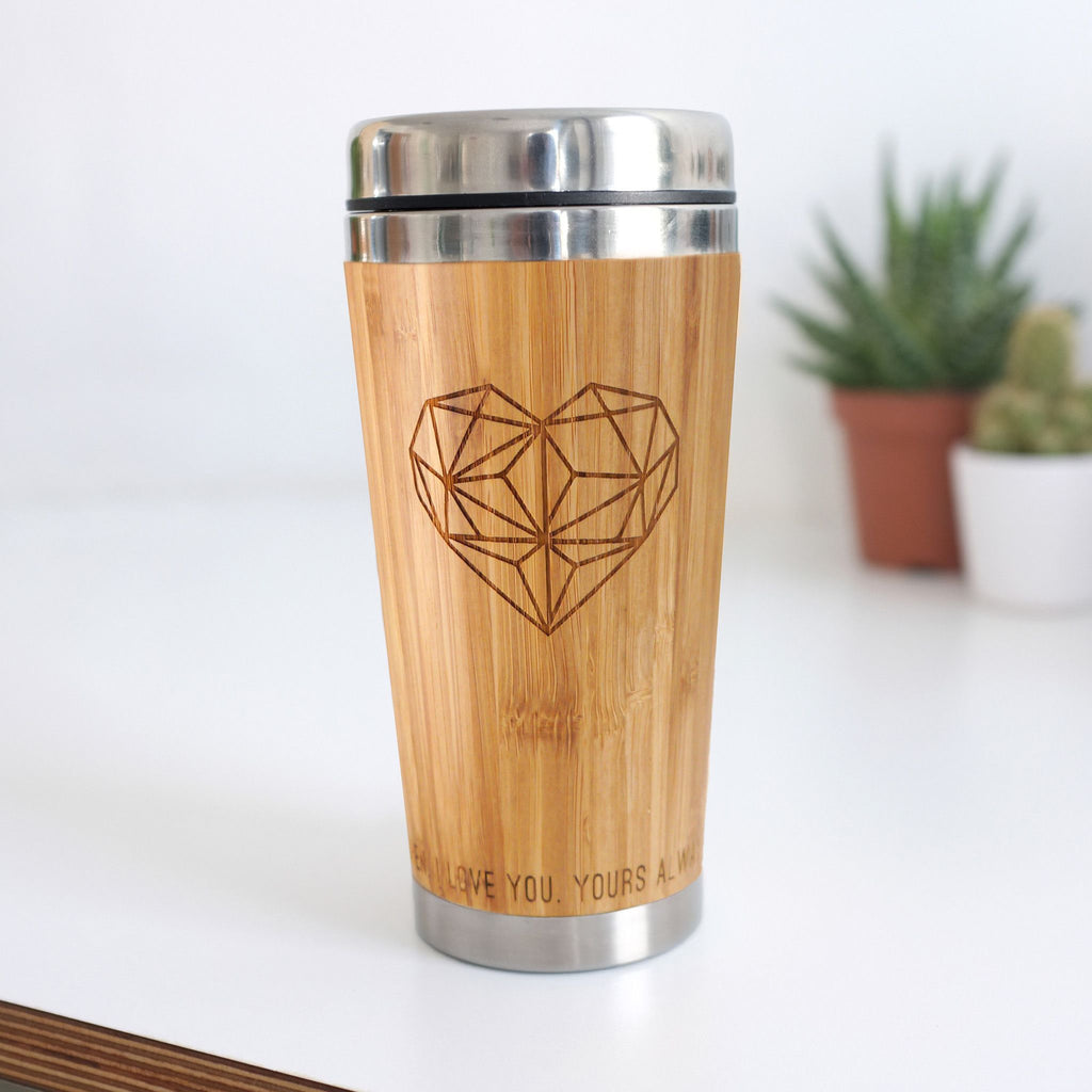 wooden travel coffee mug
