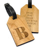 Etched initial travel tag