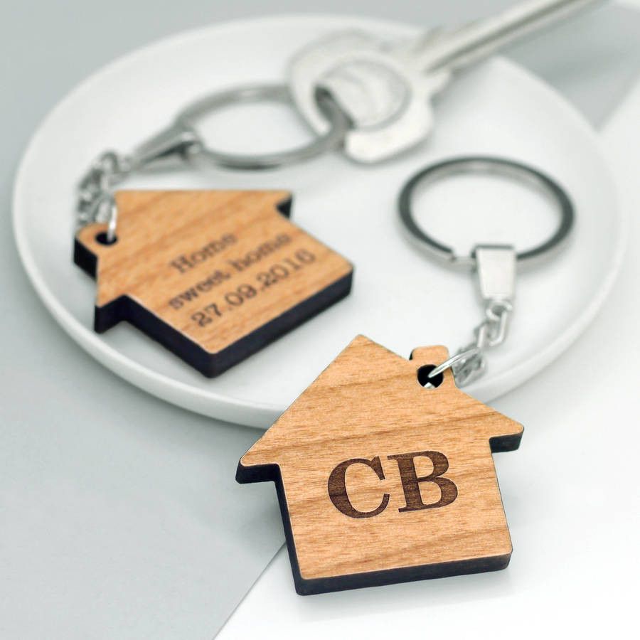 personalised wooden key ring