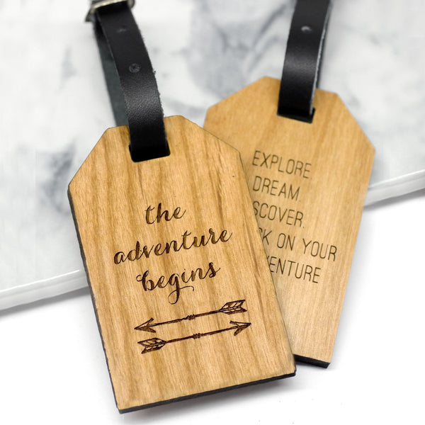 Personalised Wooden travel tag